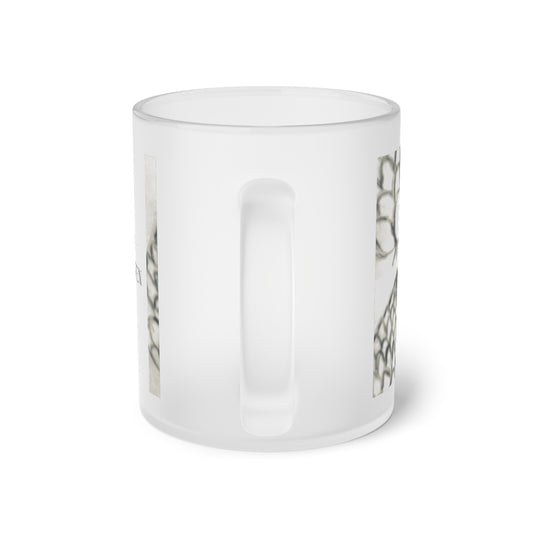 Frosted Glass Mug with Pine Cone Design - Perfect for Cozy Moments