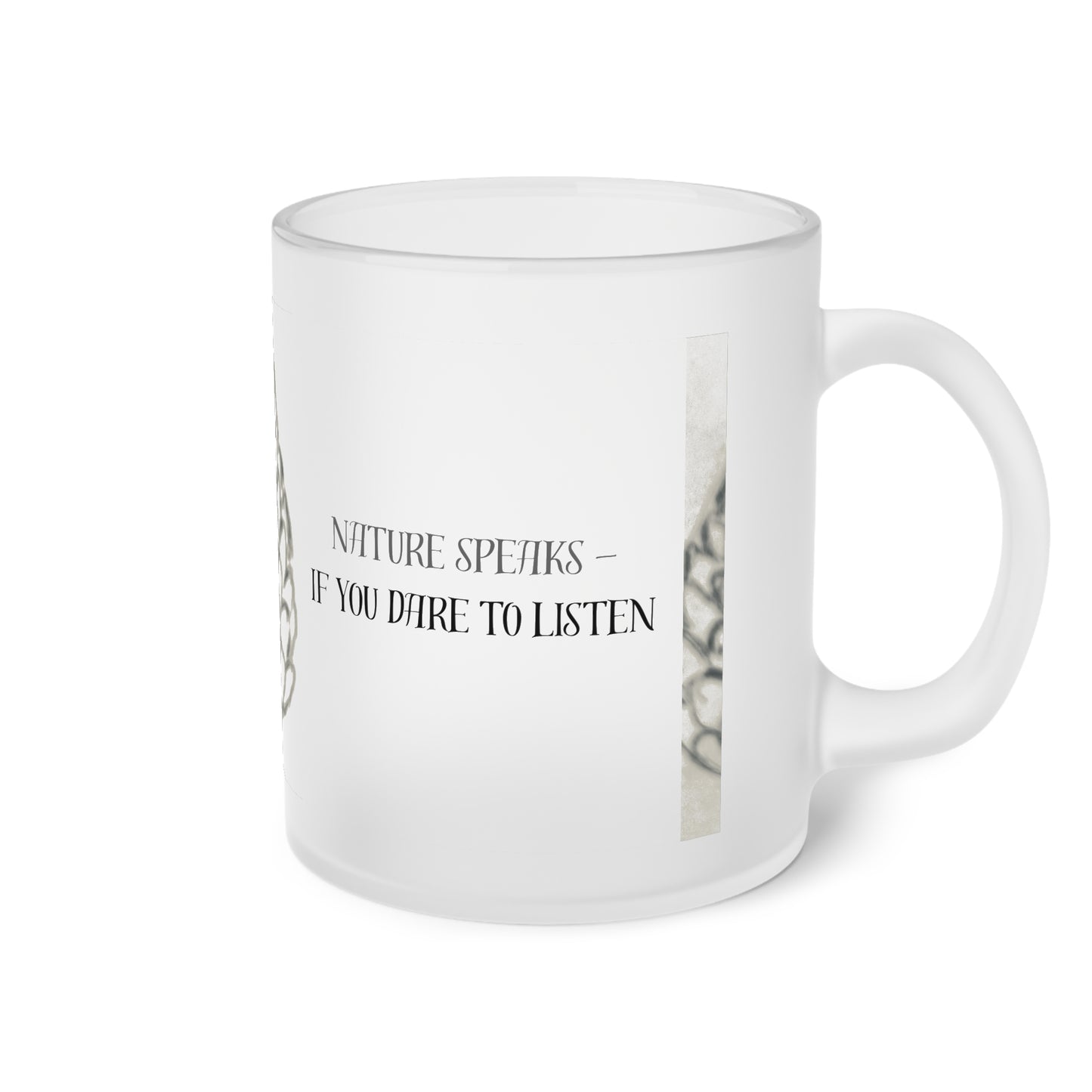 Frosted Glass Mug with Pine Cone Design - Perfect for Cozy Moments