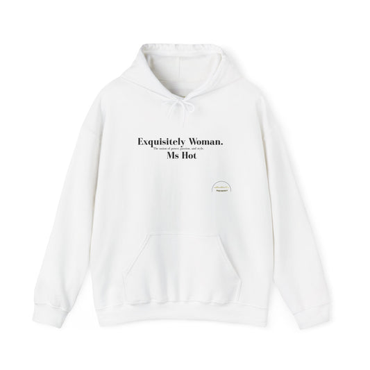White hoodie with text on a white background