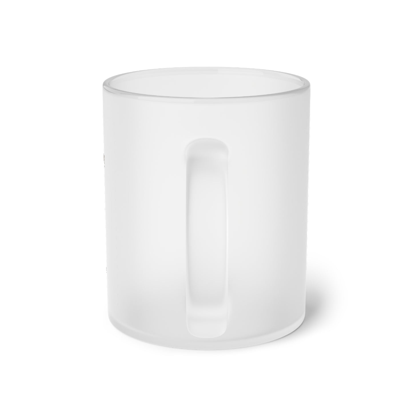 Clear glass mug on a white background