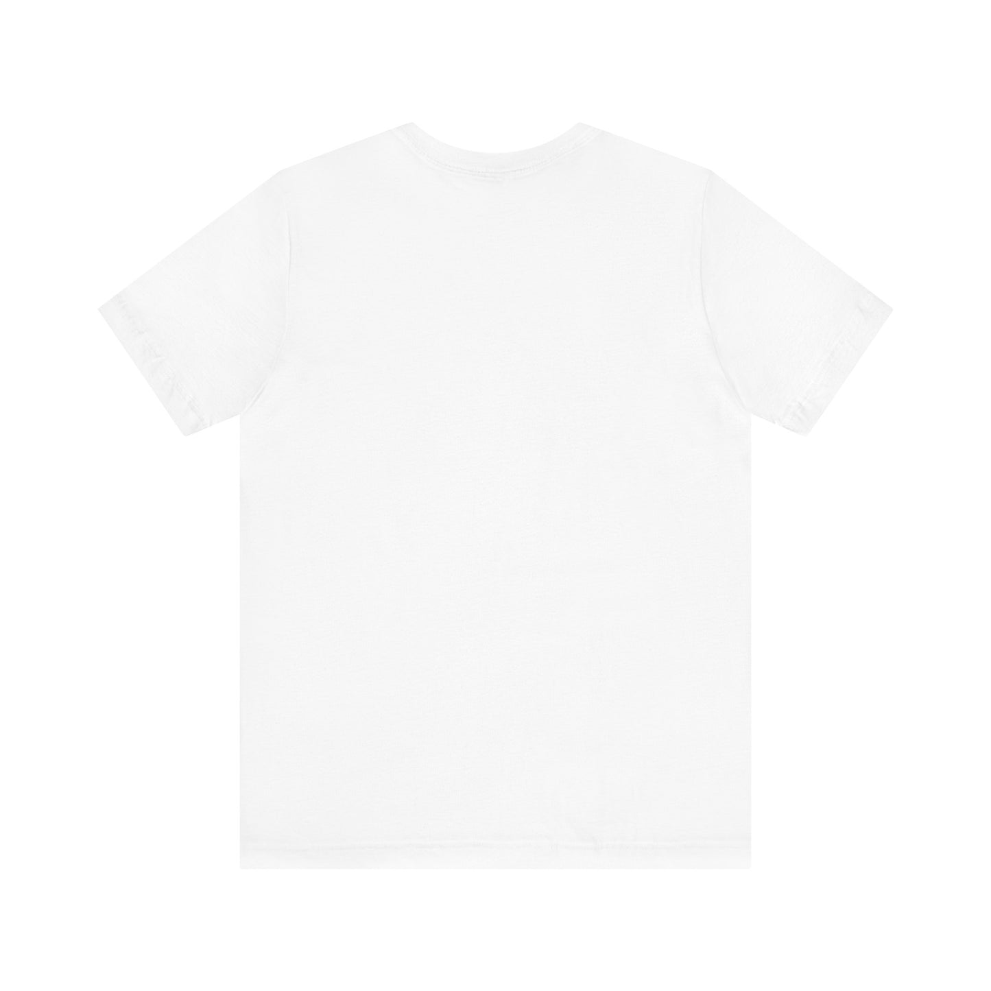 White Unisex T-Shirt , Trendy, Back side on white background