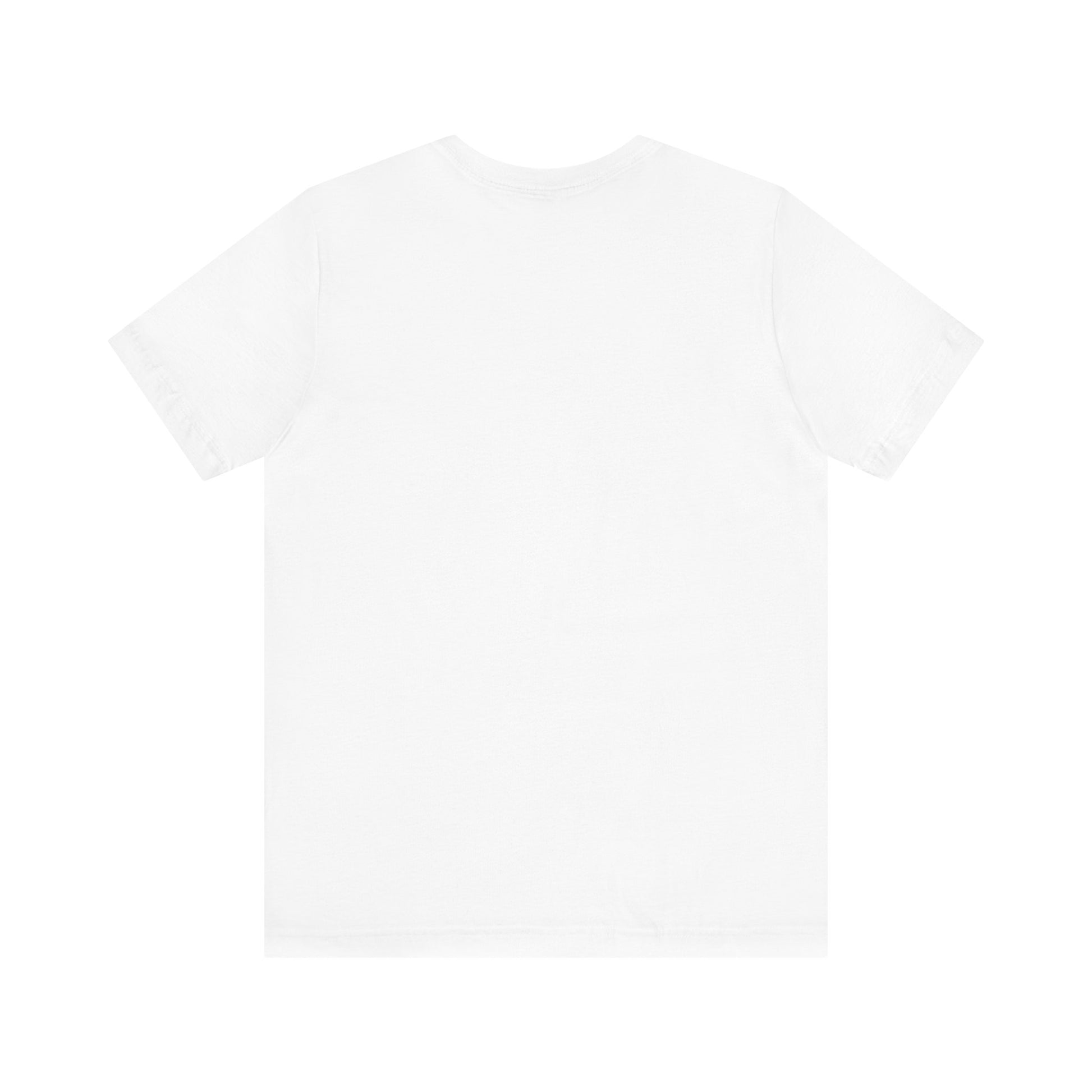 White Unisex T-Shirt , Trendy, Back side on white background