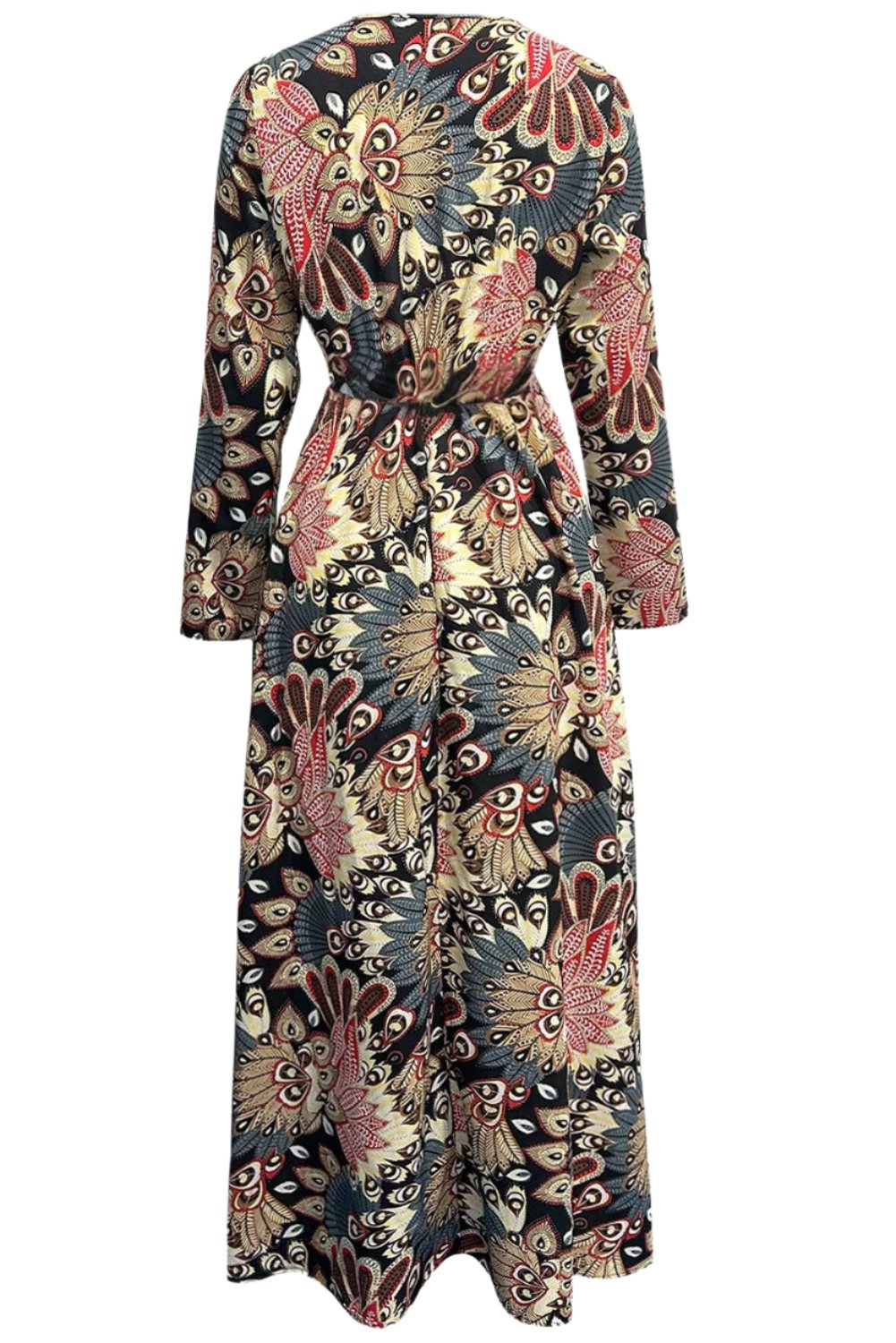 Woman Black Floral Print Maxi Dress, Woman floral print dress view