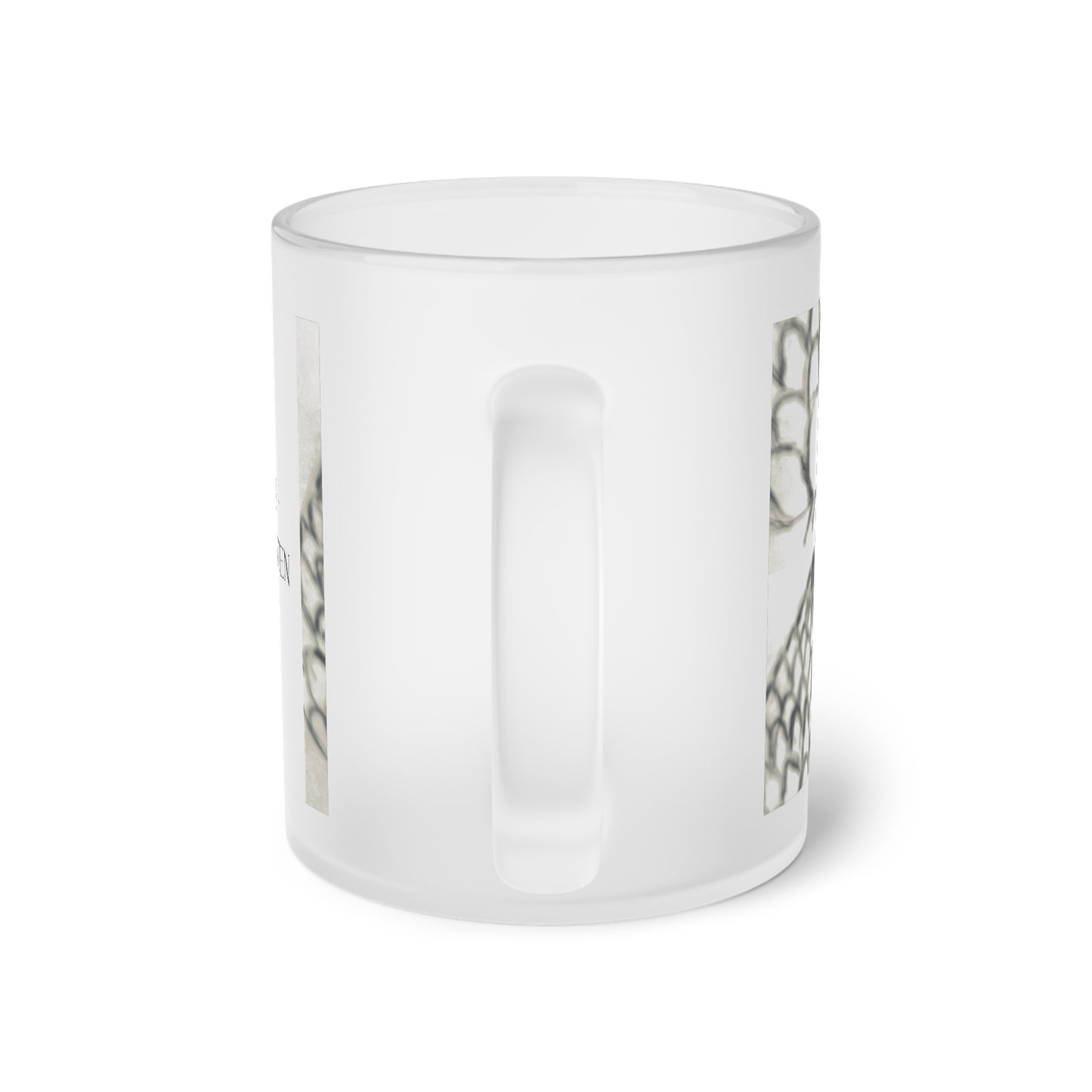 Frosted Glass Mug with Pine Cone Design - Perfect for Cozy Moments