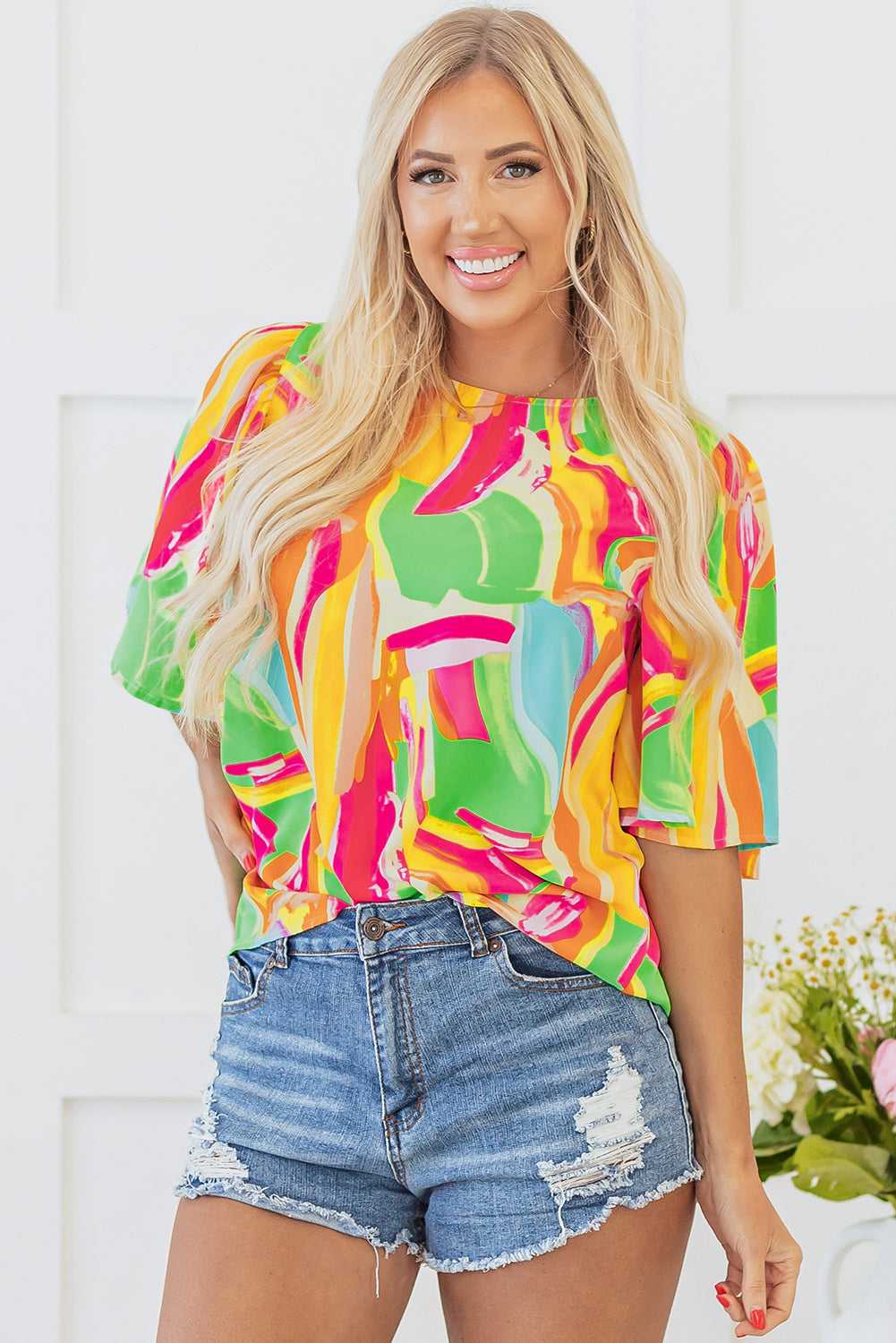 Multicolour Abstract Print Blouse