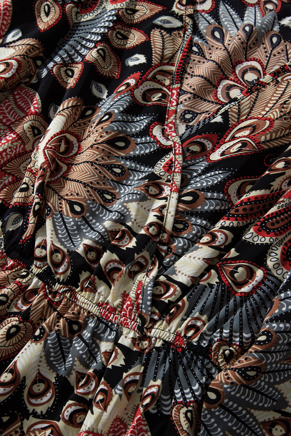 front part of multicolour dress, v neck