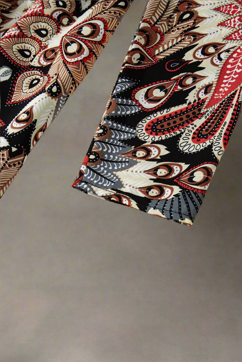 multicolour dress,  left side sleeve view